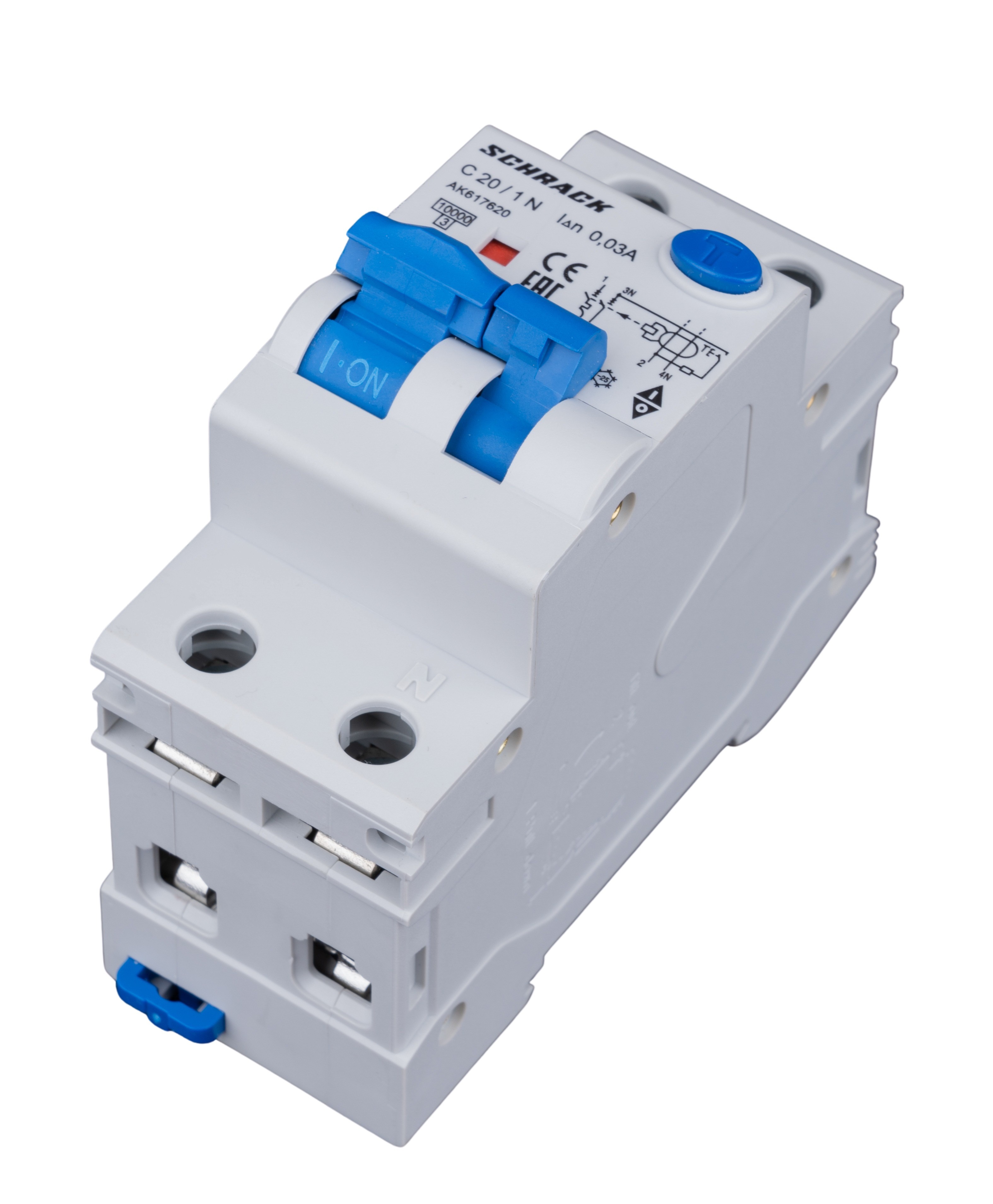 AK 10кА 1P+N С 20A/30mA Дифференциальный автоматический выключатель тип A