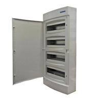 Щиток навесной IP40  4ряд 48модулей, белый пластик, белая дверь, N и PE (287х652х112)