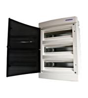 Щиток встраиваемый IP40 3ряд 54модулей, белый пластик, прозрачная дверь, N и PE (392х522х70)