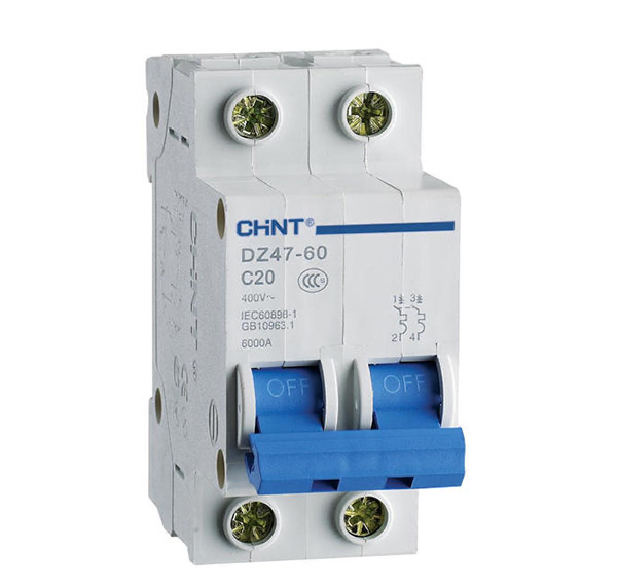 DZ47-60D 2P 02A 4.5kA х-ка D Автоматический выключатель (CHINT)