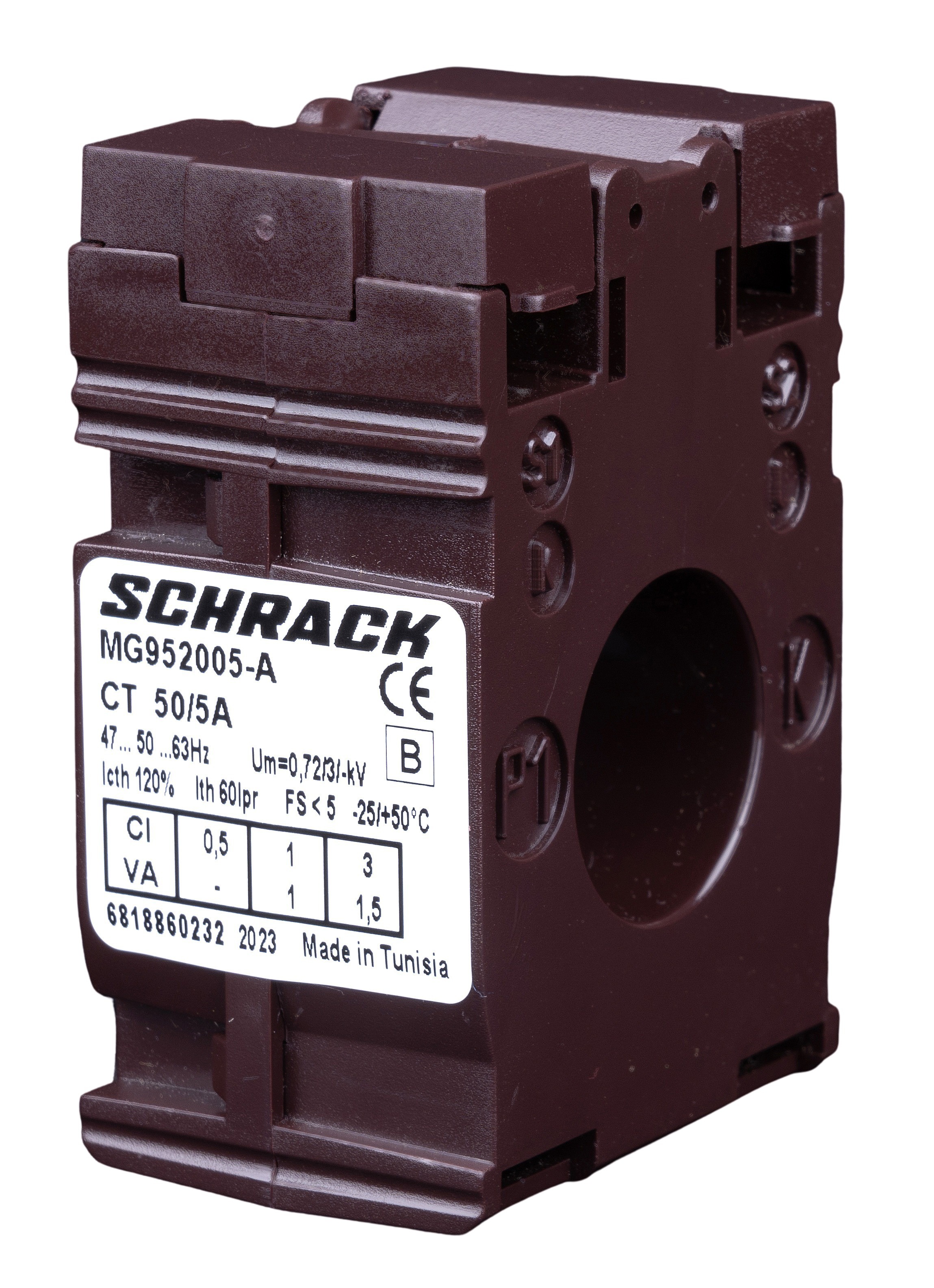 Трансформатор тока MG   50/5А  класс 1 для кабеля диаметр 21мм, s