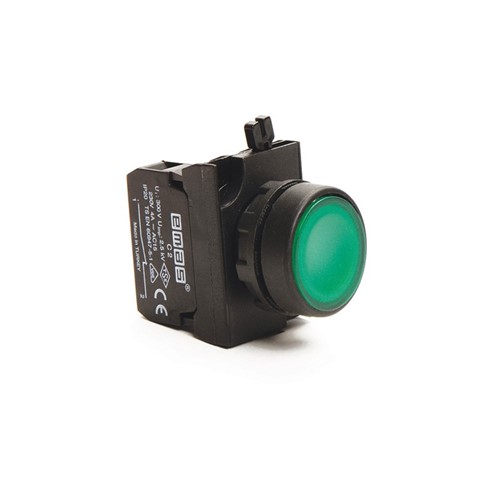 CP-D -G-(CA-C2)-IP65 Кнопка зеленая пластиковая 1НЗ