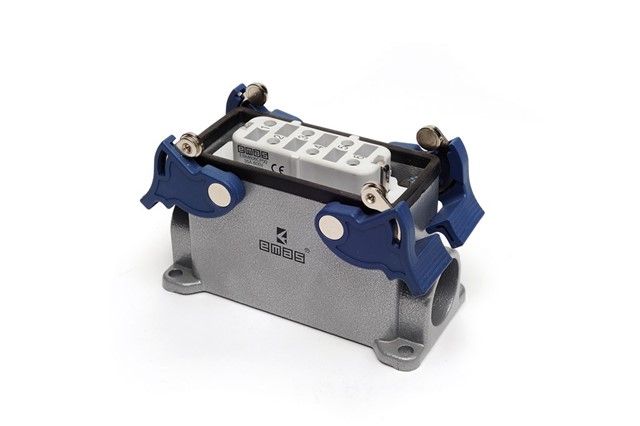 EB-M- 06-PD-14-IP65 Розетка стационарная на плоскость металлическая 6 выводов 35А боковой ввод 4 фик