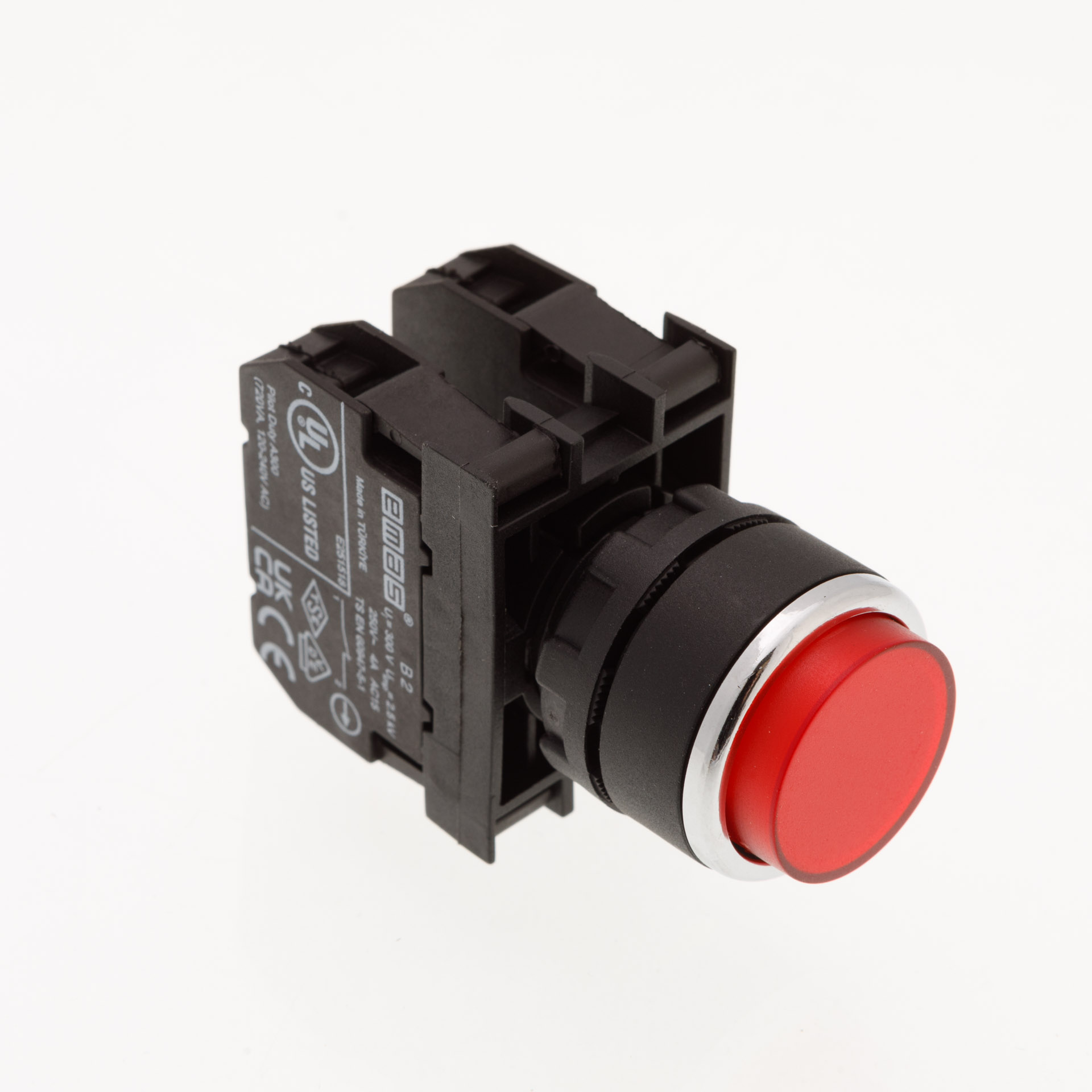 B-H -R-(BA-B2-B2)-IP50 Кнопка выступающая красная пластиковая 2НЗ