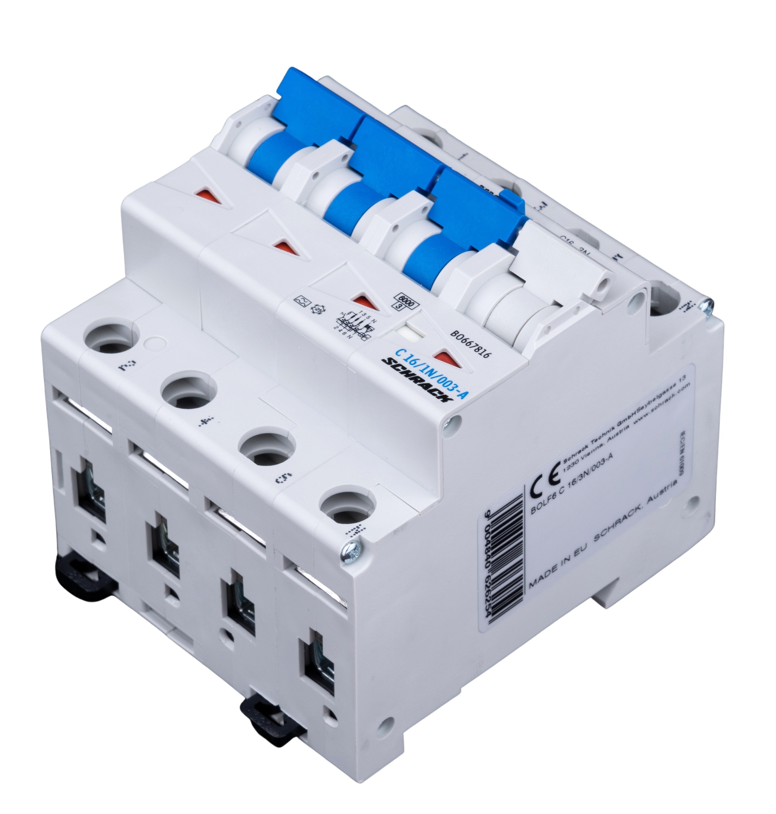 BO 10кА 3P+N С 16A/30mA дифференциальный автоматический выключатель тип А