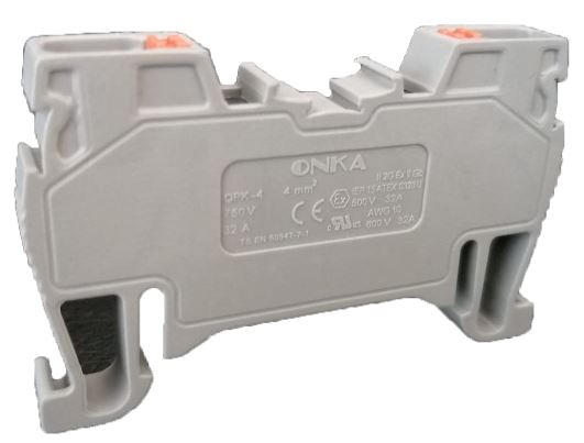 OPK  4/6,7mm Клемма серая проходная закрытая, пружинные зажимы, 32A [ст.арт.1512]