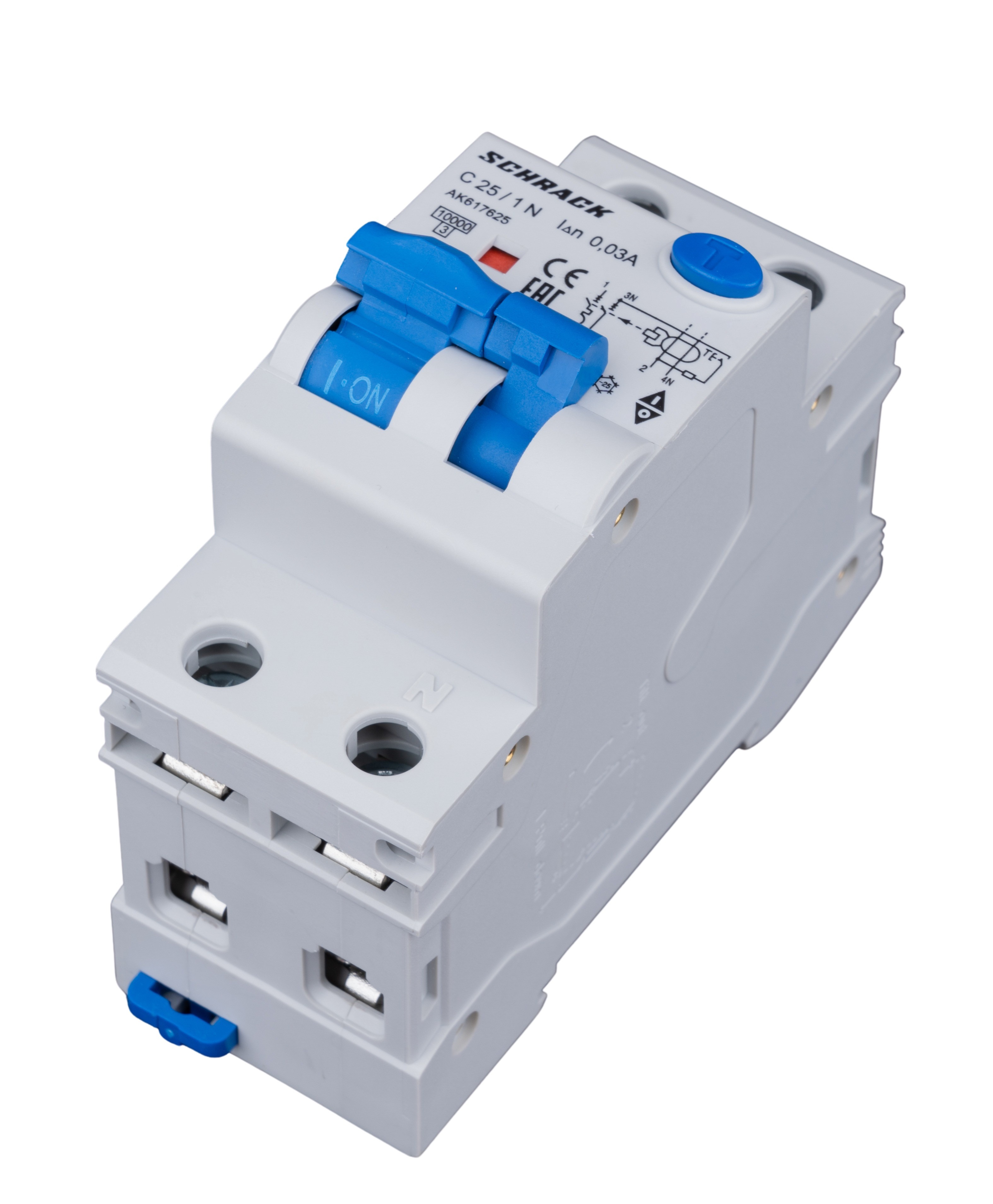 AK 10кА 1P+N С 25A/30mA Дифференциальный автоматический выключатель тип A