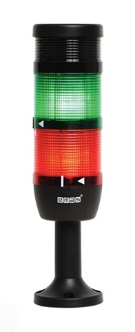 Светосигнальная колонна IK-72-L-024RG-Z-M01 д=70мм, 2уровня, LED светодиод, 024V AC/DC, красный, зеленый, зуммер, 100мм пластиковая база