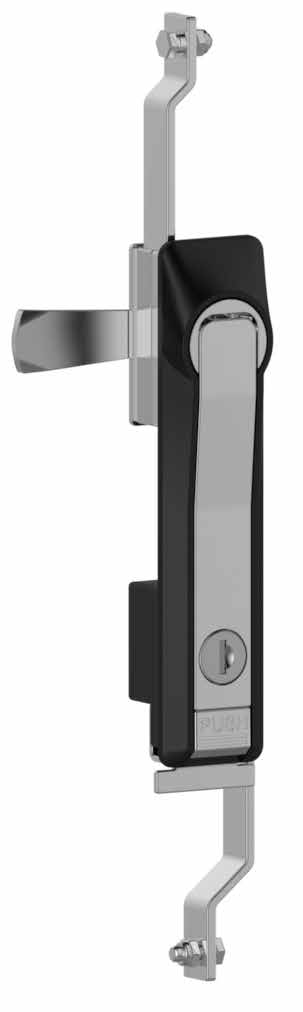 Замок-ручка 001 с механизмом для тяг, полиамид/металл хром, личинка DB 5мм, IP65, без ригеля СМ