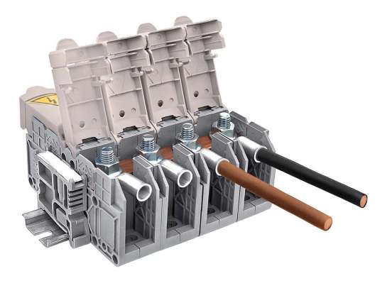 MRK-CL  25mm Клемма проходная с крышкой, болтовой зажим М6, 100A [ст.арт.2302]