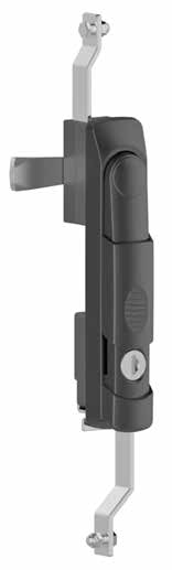 Замок-ручка 016 с механизмом для тяг, полиамид черный, личинка DB 5мм, IP65, без ригеля СМ