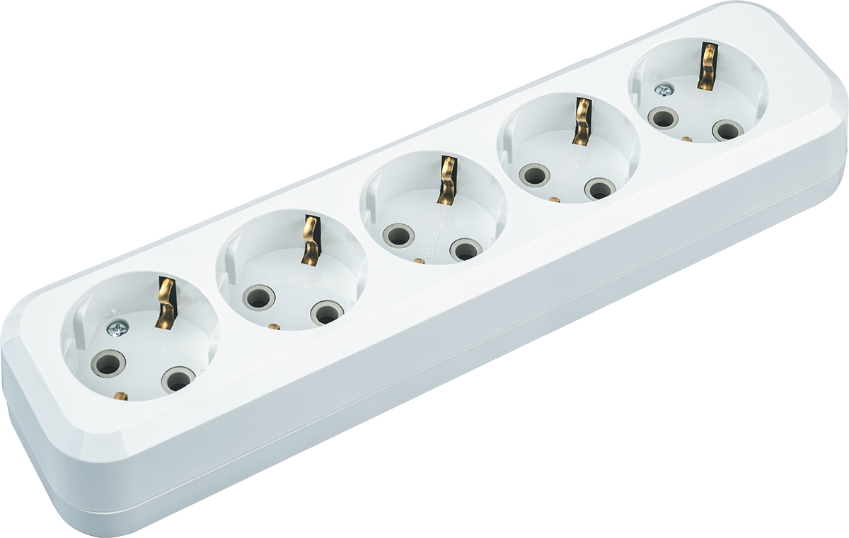 Колодка розеточная 5 гнезд с з/к АБС пластик, белая NCA-BL01-05-E-WH Navigator 61588