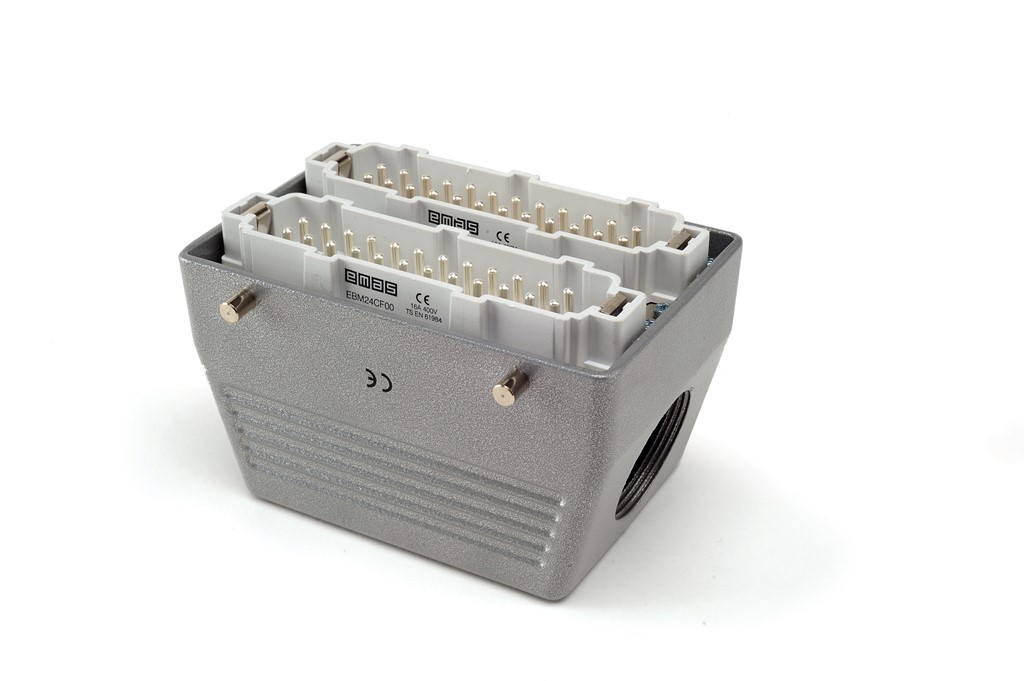 EB-M- 48-FU-10-IP65 Вилка переносная металлическая 48 выводов 16А боковой ввод без фиксатора