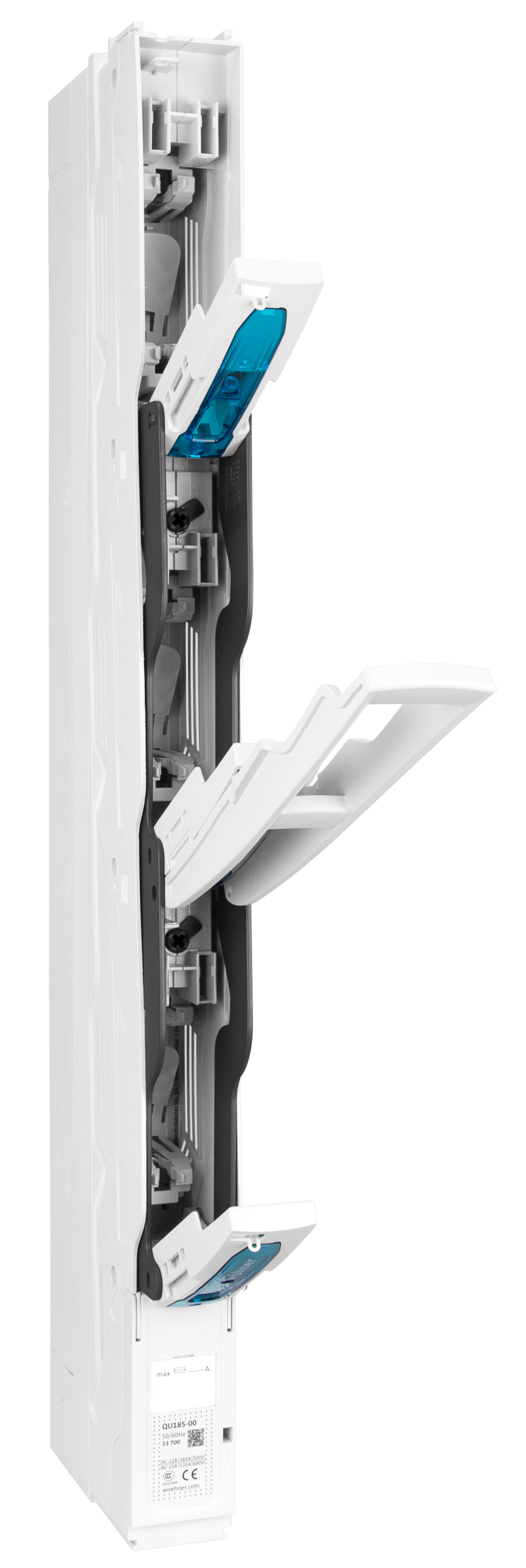 Вертикальный ПВР Wohner-00-3X3/A г. NH00(160А),185мм, 3ф 3полюса, М8/95, шина 185мм