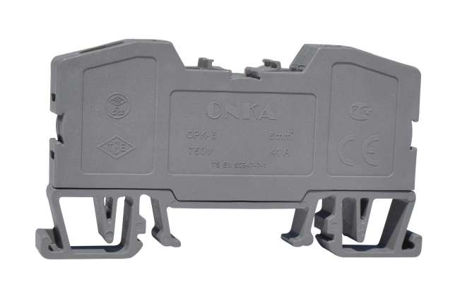 OPK  6/8,2mm Клемма серая проходная закрытая, пружинные зажимы, 41A [ст.арт.1522]