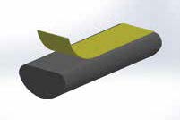 Уплотнитель овальный с клеевой основой FOAM GASKETING  7х12мм (Кратно 25м.)