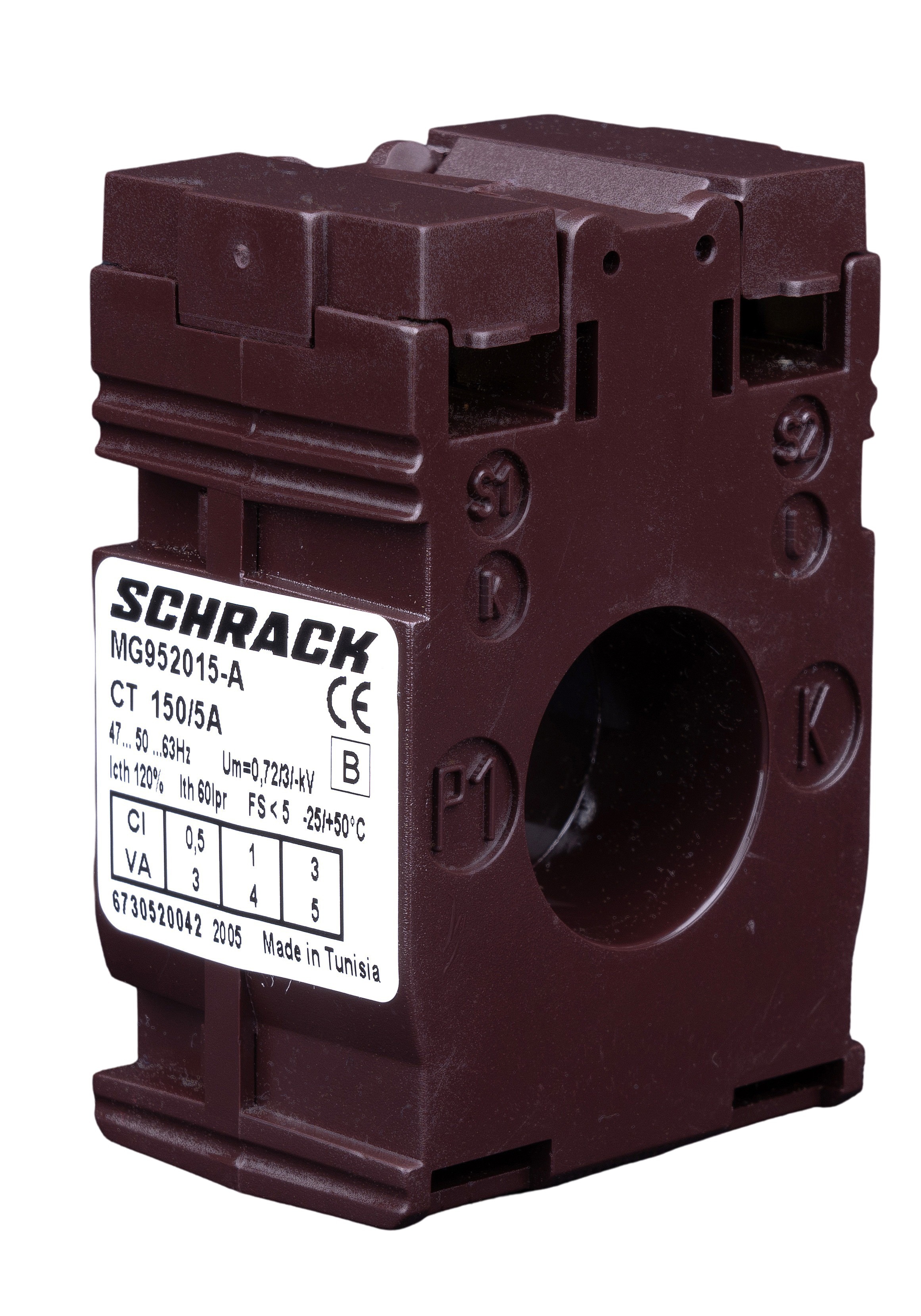 Трансформатор тока MG  150/5А  класс 0,5 для кабеля диаметр 21мм, s