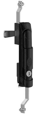 Замок-ручка 016 с механизмом для тяг, полиамид/металл, личинка T 8мм, IP65, ригель СМ06 H=16 L=46