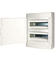Щиток навесной IP40  2ряд 24модулей, белый пластик, белая дверь, N и PE (287х361х112)