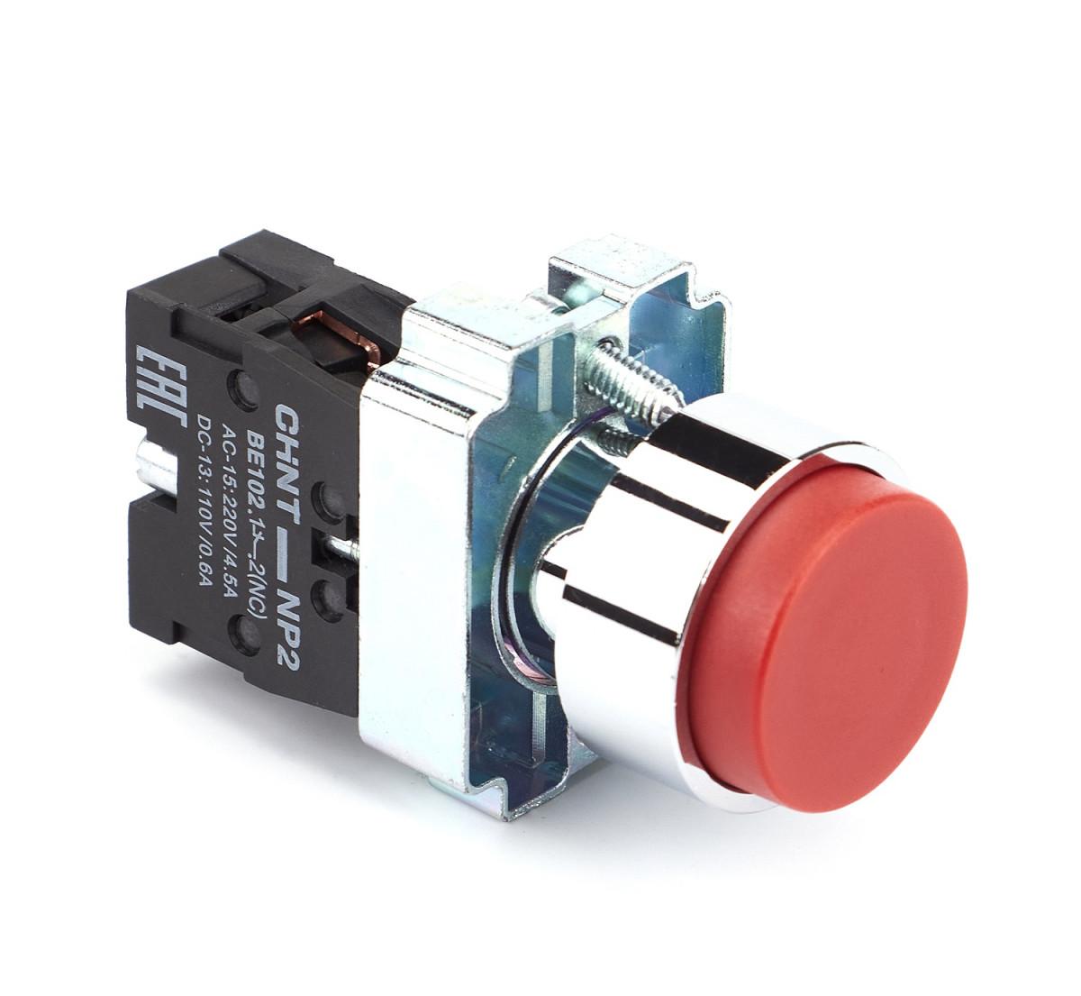 Кнопка управления NP2-BL42 без подсветки, красная, 1НЗ IP40