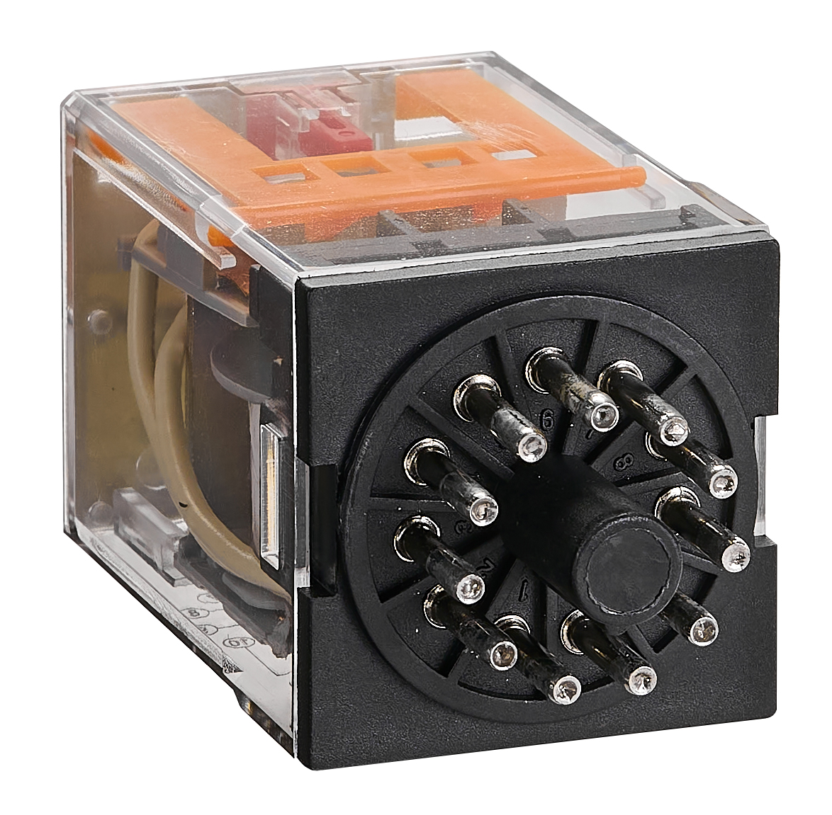 Вставное реле, 11 контактов, 3 перекидных контакта, 230 В перем. тока, 10 А
