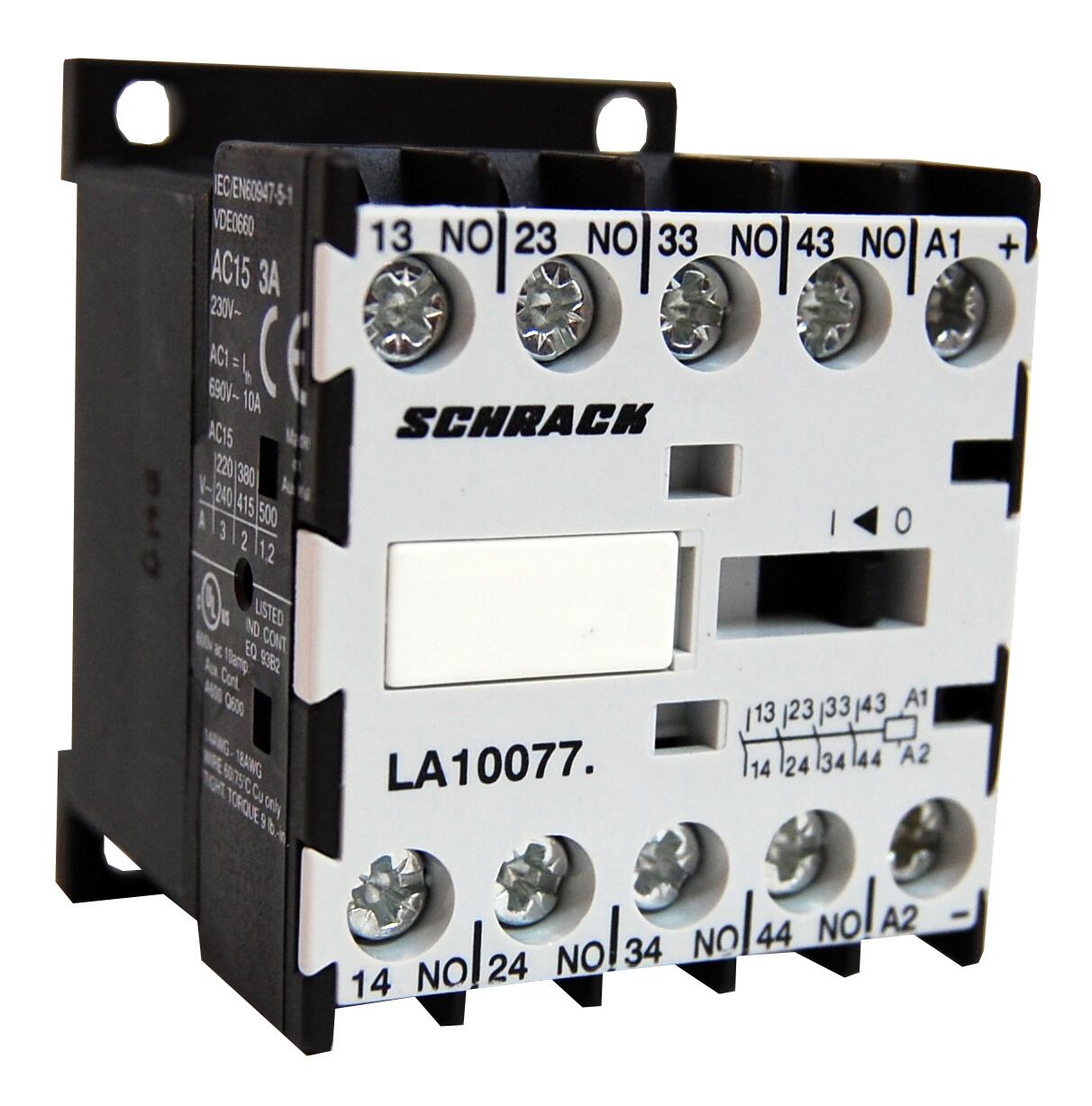 LA Вспомогательный мини-контактор 3А, 230В  AC, 4но контакт