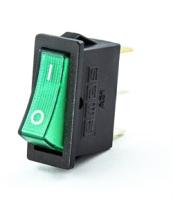 A21B1Y11Выключатель в чёрном корпусе зелёная клавиша с подсветкой1НО