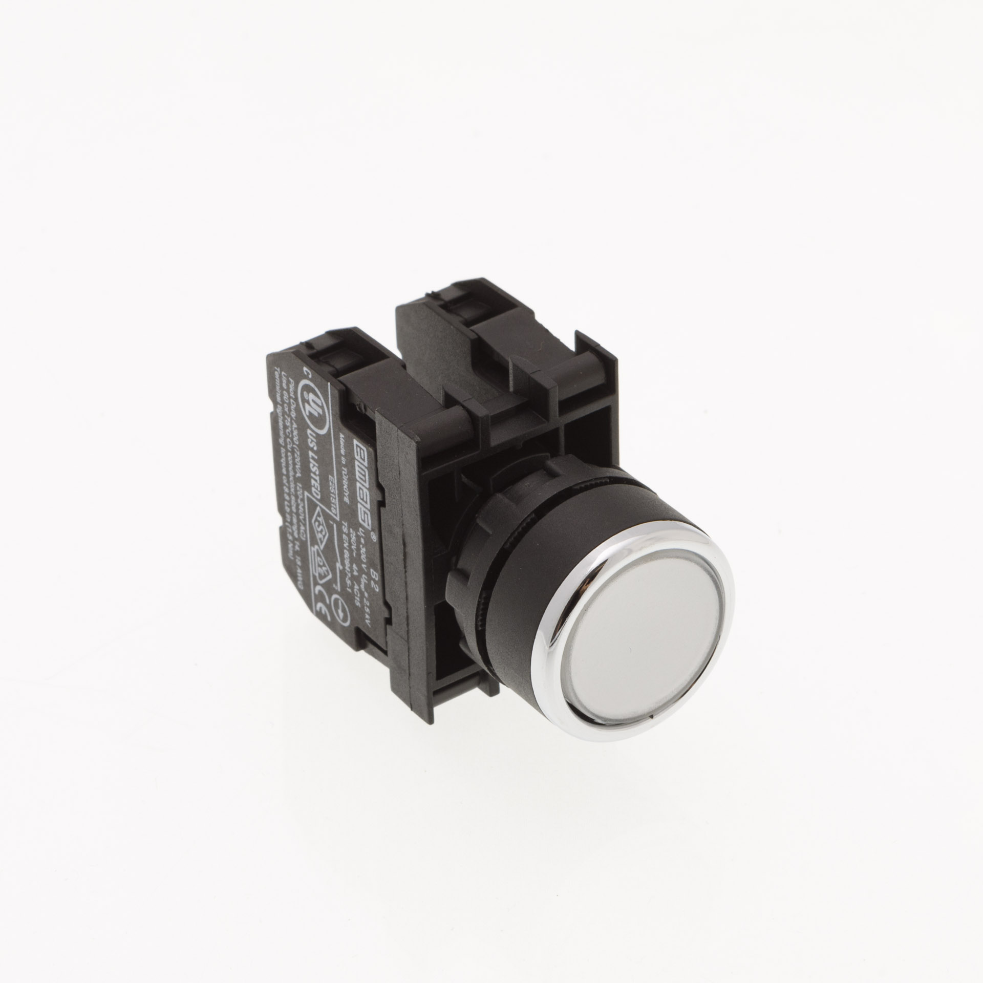 B-D -W-(BA-B1-B2)-IP50 Кнопка круглая без фиксации белая пластиковая 1НО+1НЗ