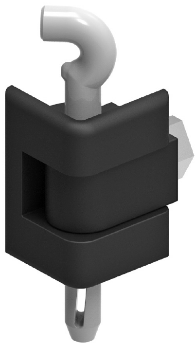 Петля угловая на одно крепление 311P пластик, со стальным штифтом 180°