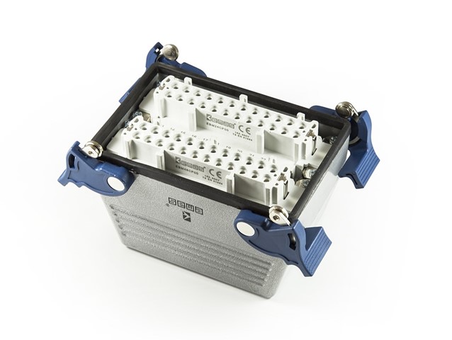 EB-M- 48-PU-34-IP65 Розетка переносная металлическая 48 выводов 16А верхний ввод 4 фиксатора