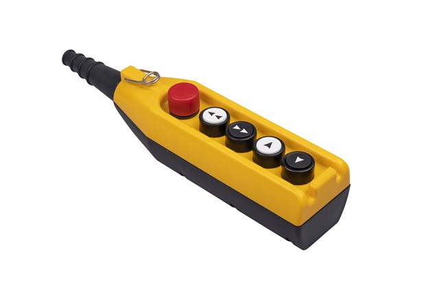 Крановый пульт PV5-E30-B-4-2-IP65 желто-черный с CP-E30R-R-(СА1С2) и 4 группами PVT(HBD-HSD)-1B11BНЗ