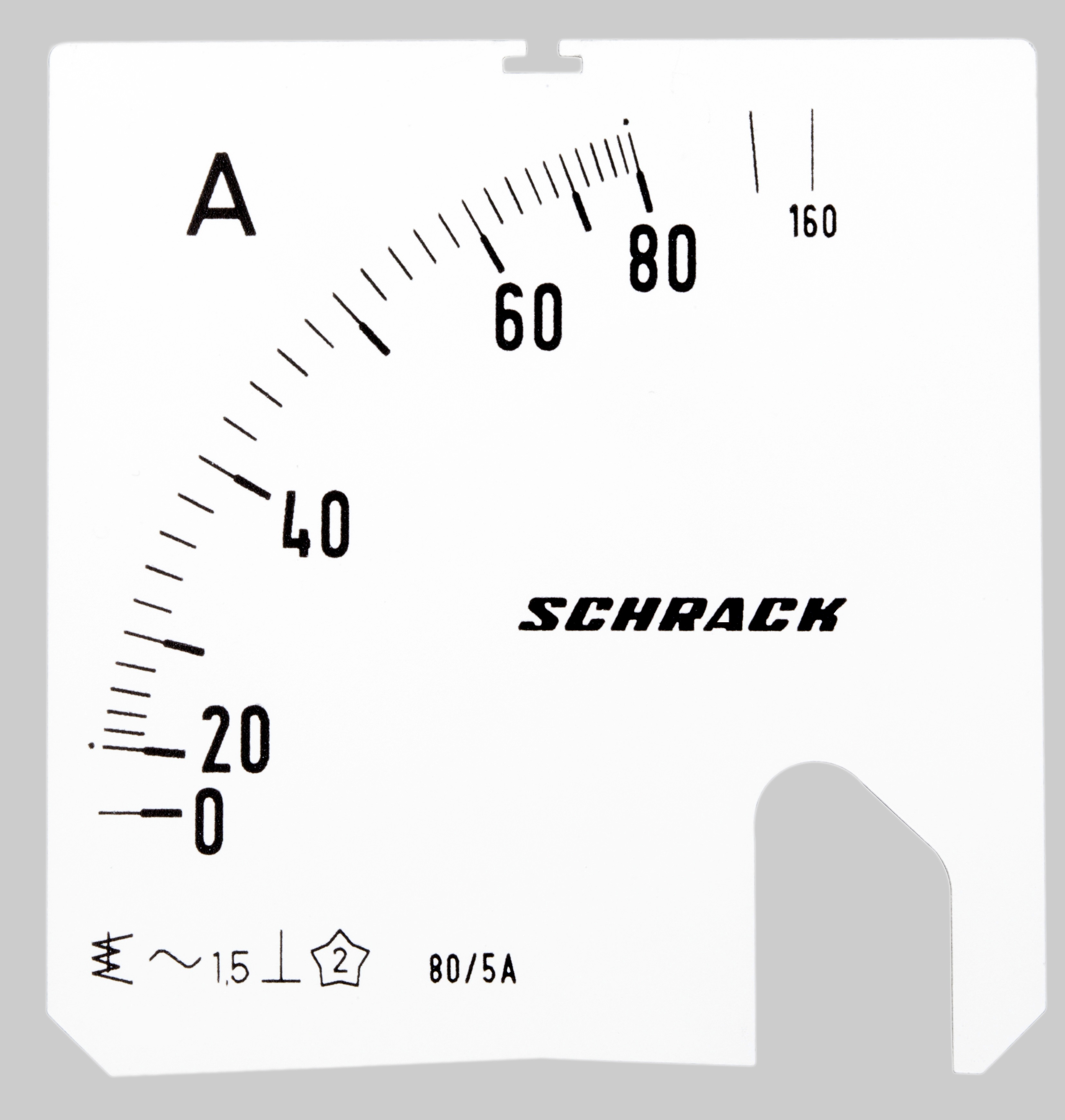 MGF Шкала амперметра 72х72,   80/160/5A, SCHRACK