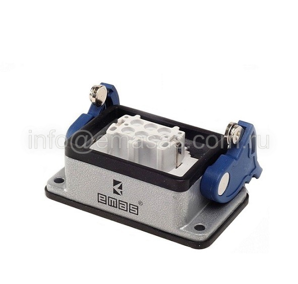 EB-M- 06-PM-42-IP65 Розетка стационарная встраиваемая металлическая 6 выводов 16А нижний ввод 2 фикс