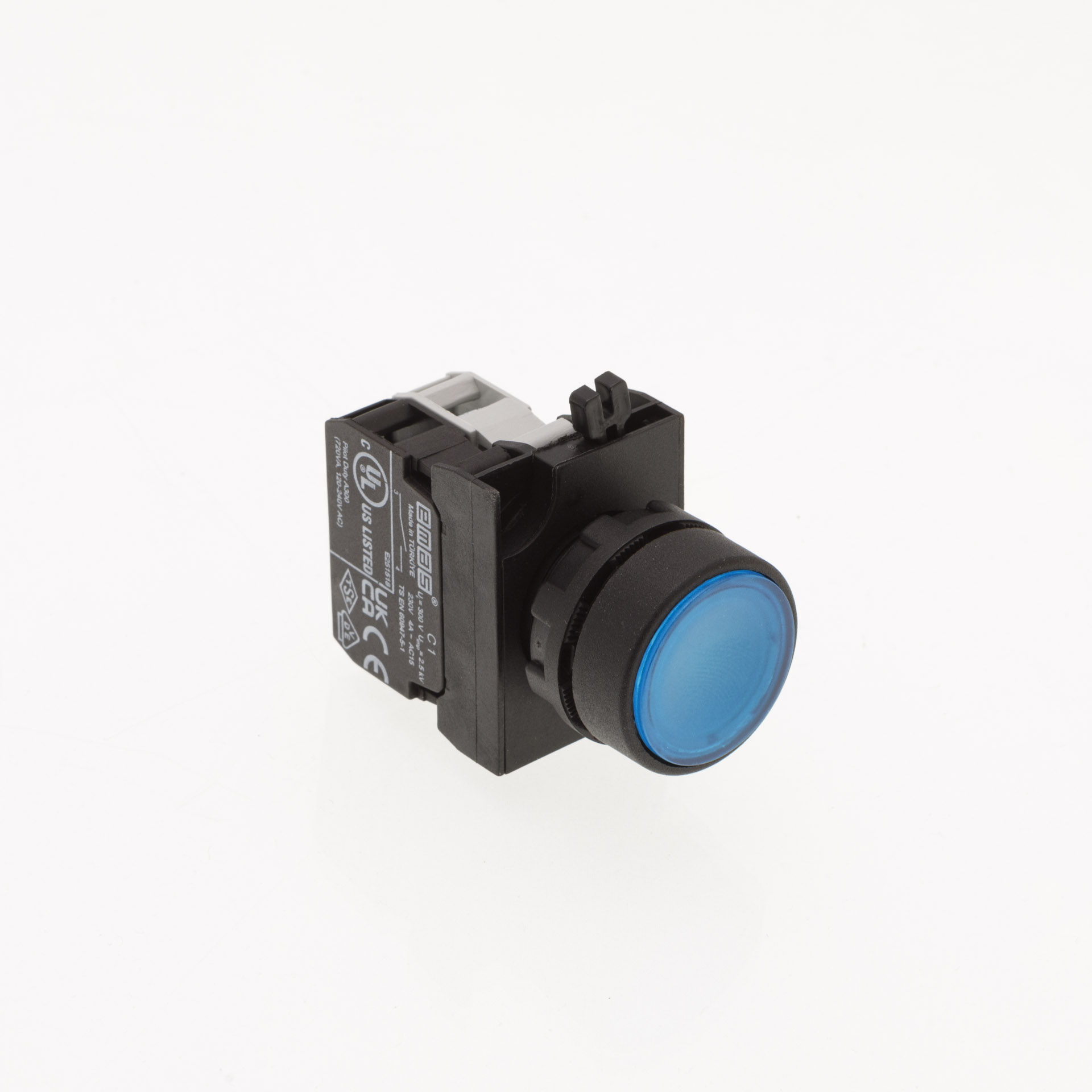 CP-D -B-(CA-C1-CB7)-IP65 Кнопка синяя пластиковая LED 12-30V AC/DC (1НО)