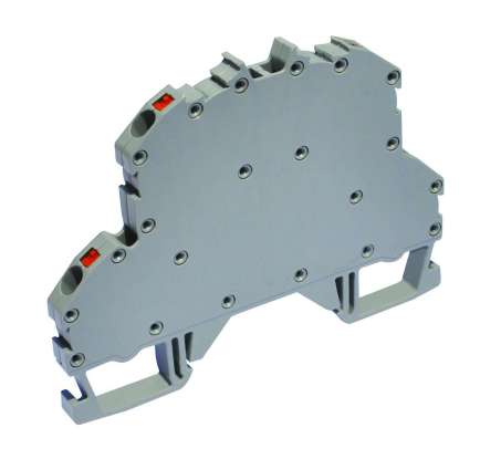 OPK-C 4/6,7mm Клемма серая проходная двухярусная закрытая, пружинные зажимы, 32A [ст.арт.1792]