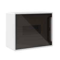 Щиток 8 мод настенный FRAME, белый, с тонированной дверцей, с 2 шинами  PEN на 6 и 8 отв.
