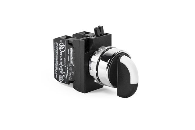 CM-S30-(CA-C1-C1)-IP65 Переключатель металлический 2-0-1 c фиксацией, 2НО