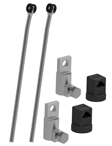 Комплект тяг круглых с роликом (Д= 8, L= 800мм), адаптерами и опорами (207.V5.800+207A.32+207RB.V1)