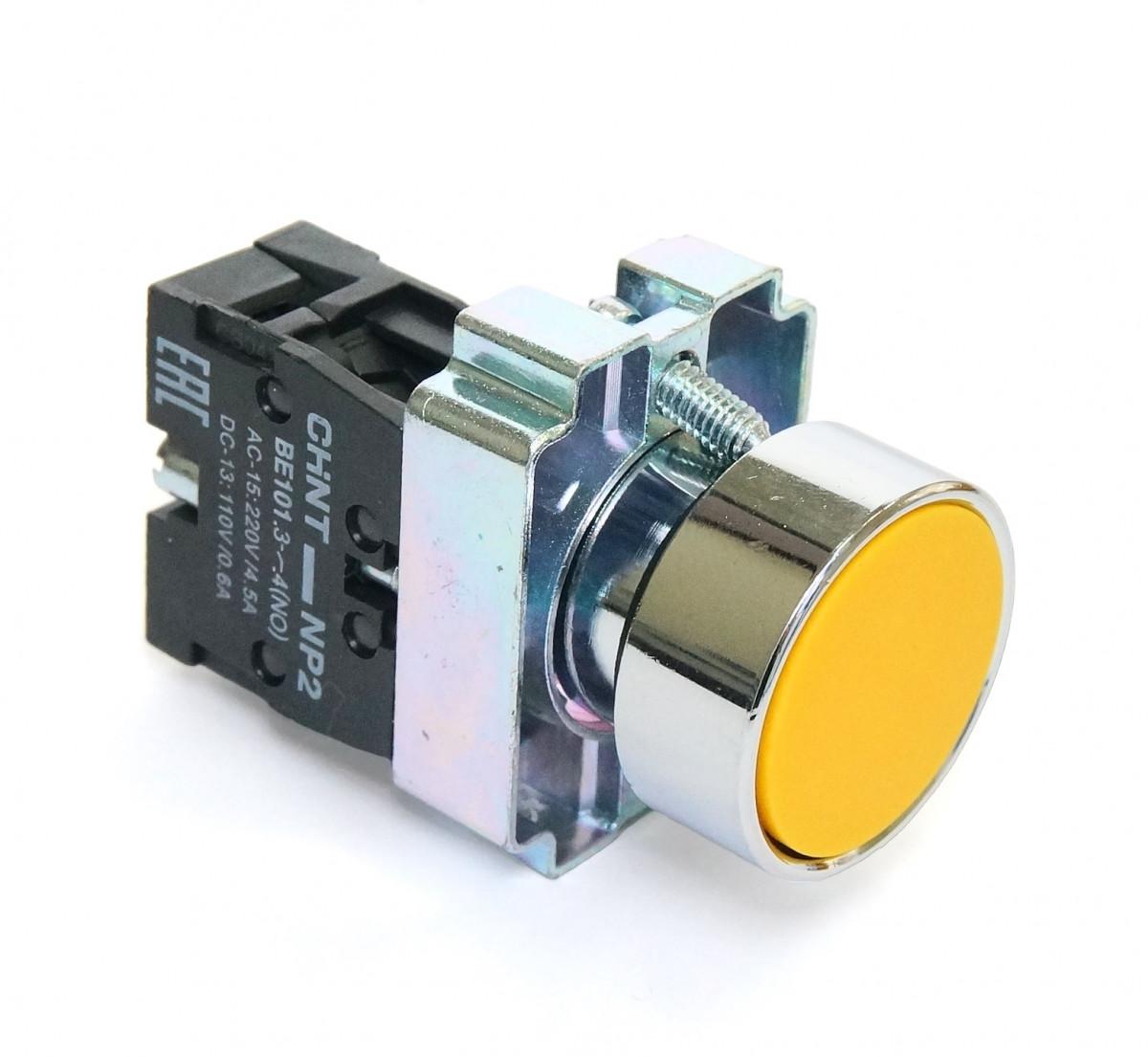 Кнопка управления NP2-BA51 без подсветки желтая 1НО IP40