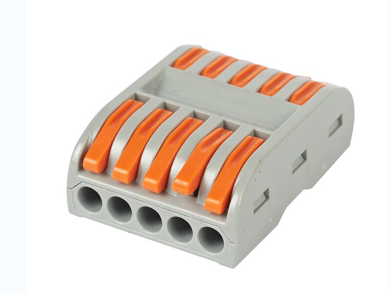 Соединительная проходная клемма пружинная с рычагом 3полюс СК-415-5 (3х0,5-4мм)