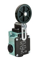 L2-K1-3-MEL122-IP65 Концевой выключатель мгновенного действия (1НЗ+1НО) двунаправленный с пластиковой консолью и резиновым роликом, регулируемый рычаг