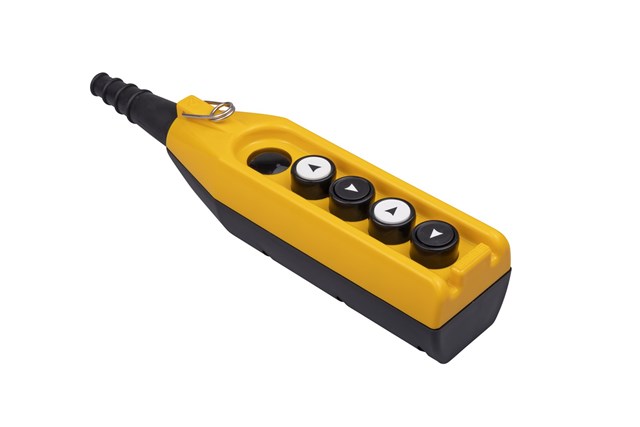 Крановый пульт PV5-T1-X-2-2-IP65 желто-черный с заглушкой и 2 группами PVT(HBD-HSD)-1B11B2 одна скор
