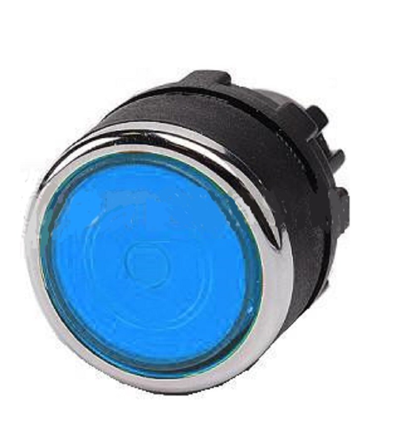 B-F -B-IP50 Головка кнопки синяя пластиковая, с фиксацией