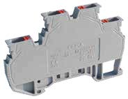 OPK-C-Bridged  4/6,7mm Клемма серая проходная с мостом закрытая, пружинные зажимы, 32A