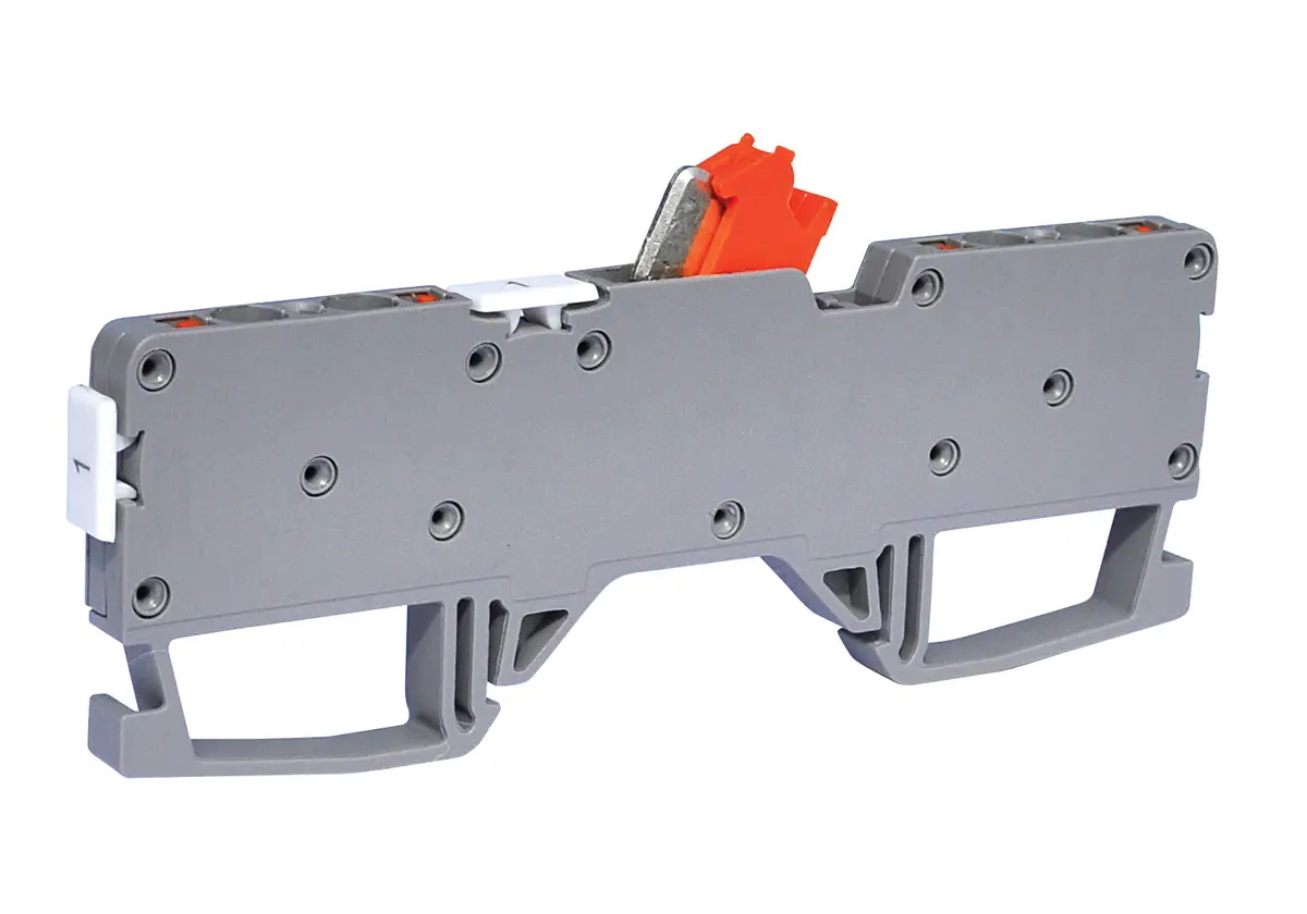 OPK-2G2C-TEST 2,5/5,9mm Клемма серая измерительная с двойным размыкателем 2вход/выхода закрытая, пружинные зажимы, 24A [ст.арт.1242]