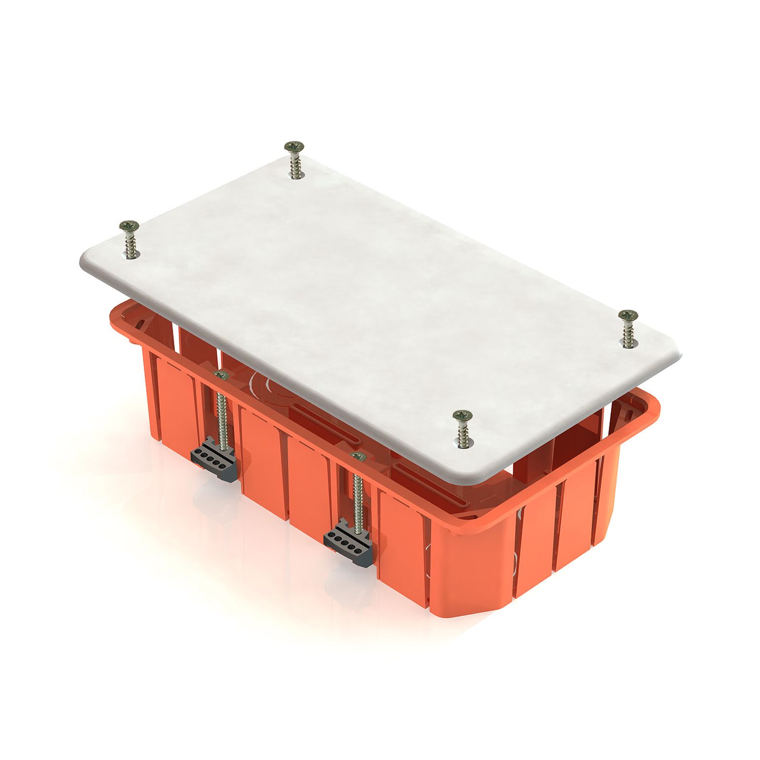 Коробка распаячная для скрытого монтажа в полых стенах  172х96х45мм (с пластиковыми зажимами)