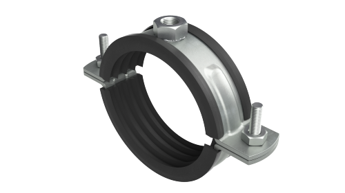 Хомут для высоких нагрузок с изоляцией с гайкой М12 для труб d 1/2"