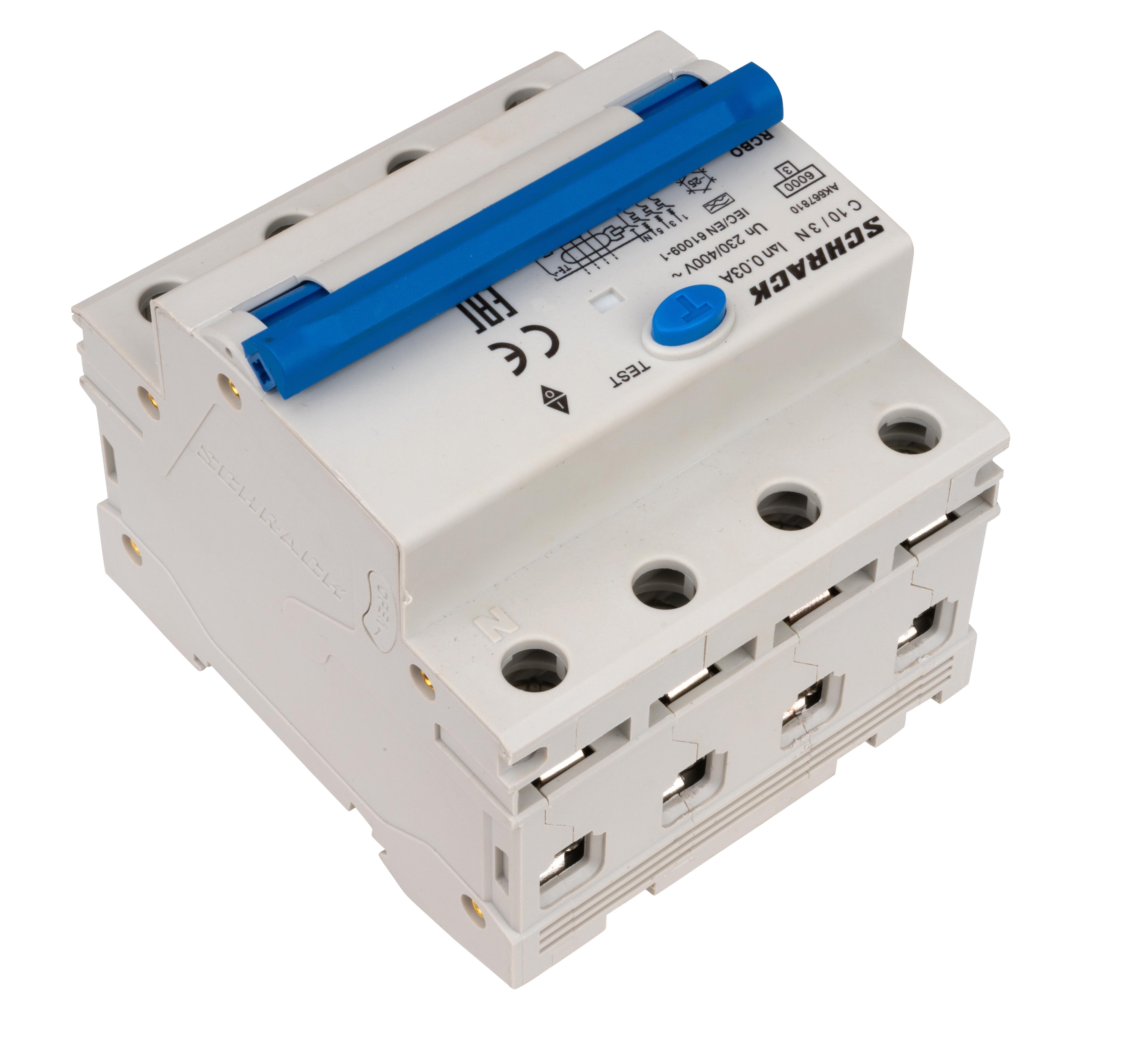 AK 6кА 3P+N С 10A/30mA 4М Дифференциальный автоматический выключатель тип A