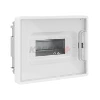 Щиток 8 мод встраиваемый для полых стен FRAME, белый, с прозрачной дверцей, с 2 шинами PEN на 8 и 6