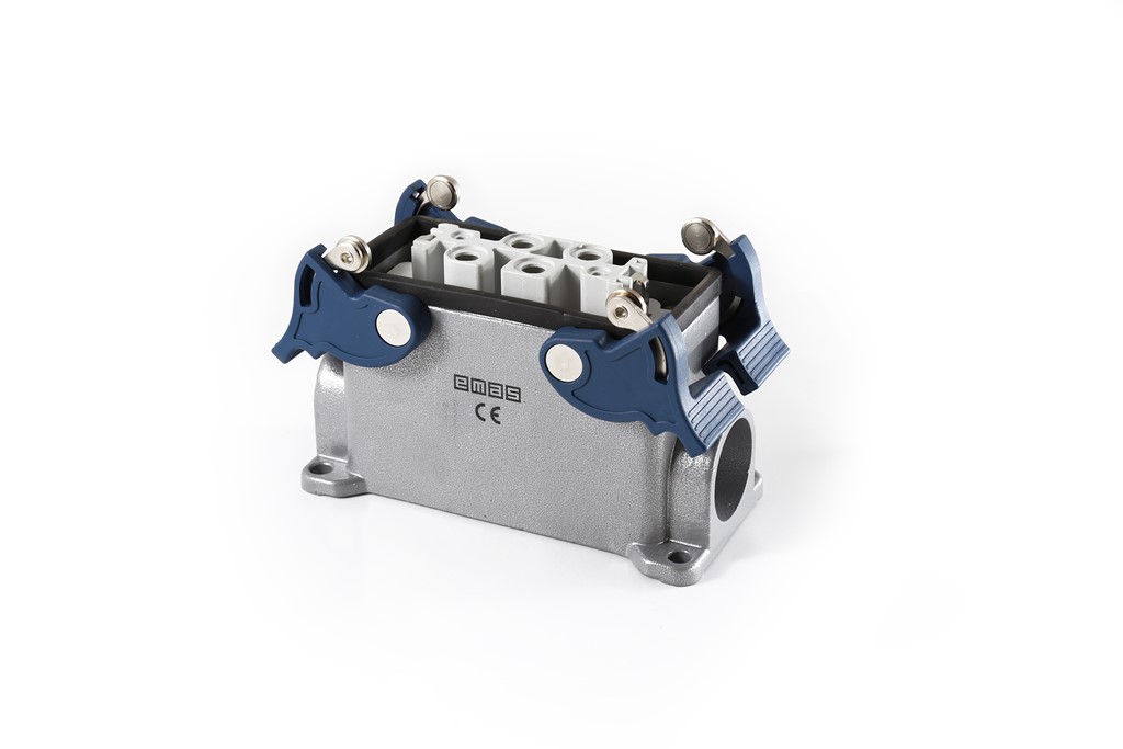 EB-M-806-PD-14-IP65 Розетка, 4-фиксатора, боковой ввод, 6 полюсов, 4x80A+2x16A